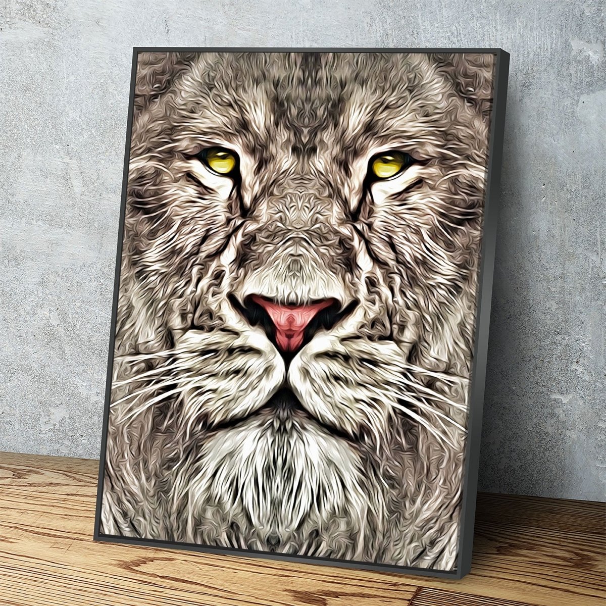 The King Canvas Wall Art, Lion Decor With Floating Frame