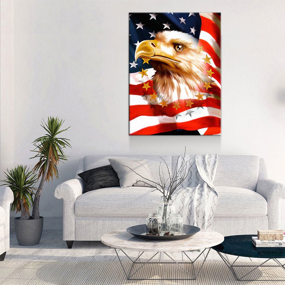 The Patriot Canvas Wall Art, Patriot Decor, American Flag, American Eagle, American Patriot