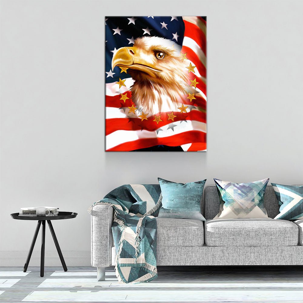 The Patriot Canvas Wall Art, Patriot Decor, American Flag, American Eagle, American Patriot