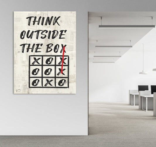 Think Outside The Box Canvas Wall Art, Motivational Art, Office Decor, Wall Art, Motivational Quotes, Office Inspiration