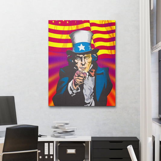Uncle Same Wants You Abstract Wall Art Canvas