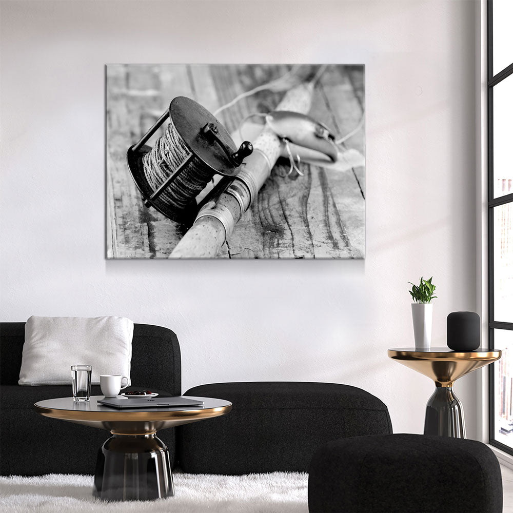 Vintage Fishing Decor Canvas Wall Art
