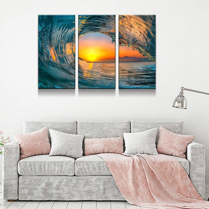 Wave Carve Limited Edition 3-Piece Wall Art Canvas