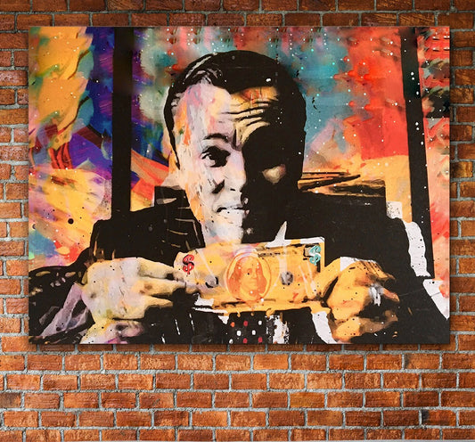 Wolf Of Wall Street Money Talks Abstract Canvas Wall Art, Invincible Wolf Wall Street Gallery Wrap
