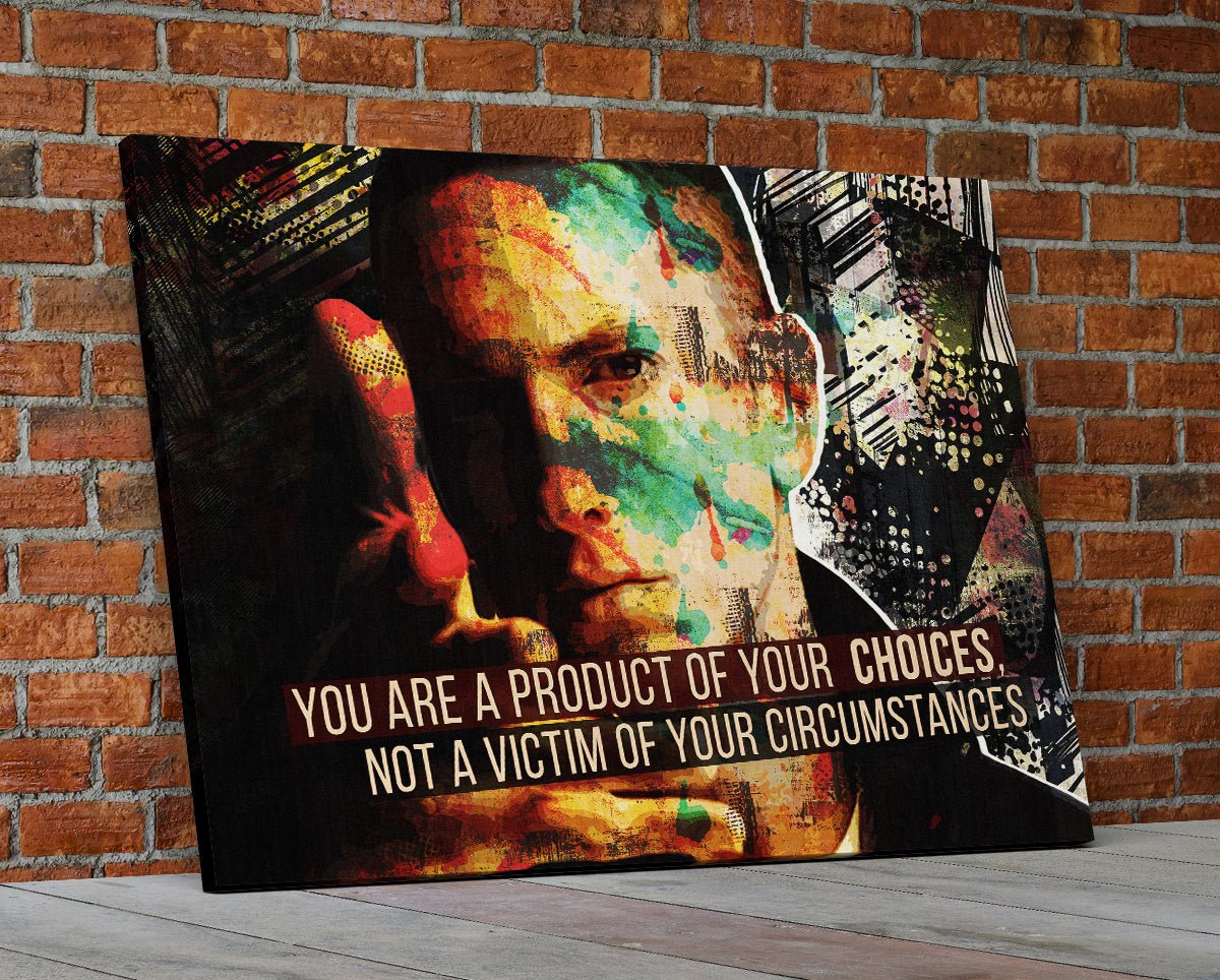 You Are A Product Of Your Choices, Eminem Art, Abstract Canvas Wall Art Motivational Quote Gallery Wrap