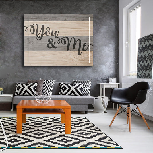 You & Me Couples Canvas Wall Art Home Decor, Romantic Quote 40X30 INCH