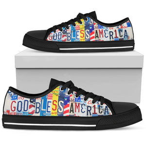 God Bless America Low Top Shoes - Love Family & Home
