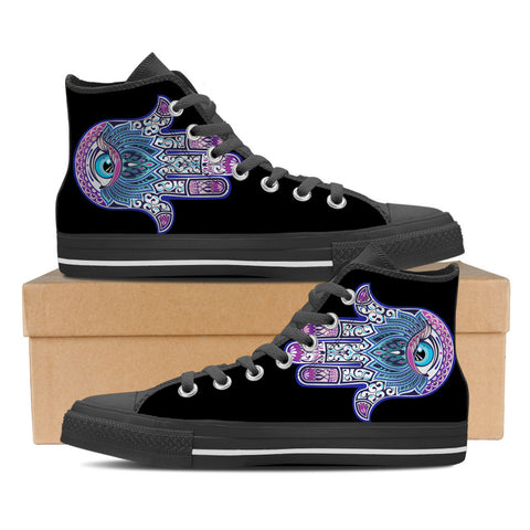 Image of Hand Of Knowledge Women's High Top Canvas Shoes - Love Family & Home