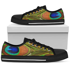 Peacock Print Shoes | Women's Low Top Shoe - Love Family & Home