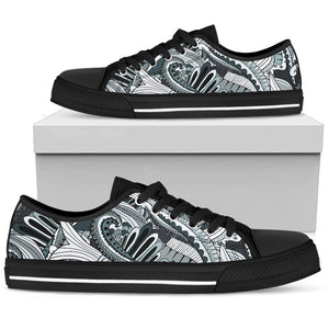 Funky Patterns in Blacks - Women's Low Top Shoes (Black) - Love Family & Home