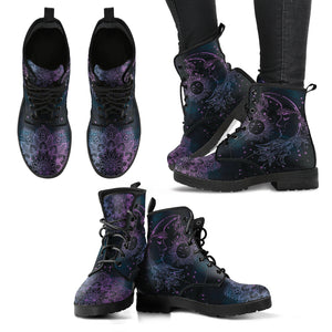 Purple Sun Moon Handcrafted Boots - Love Family & Home