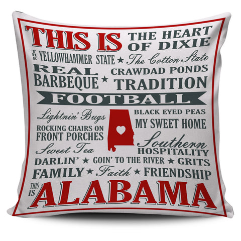 Image of Alabama Sayings 18" Pillow Cover - Love Family & Home