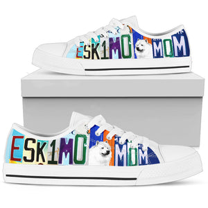 Women's Low Top Canvas Shoes For American Eskimo Mom