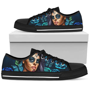Women's Low Tops Calavera Turquoise (Black Soles) - Love Family & Home