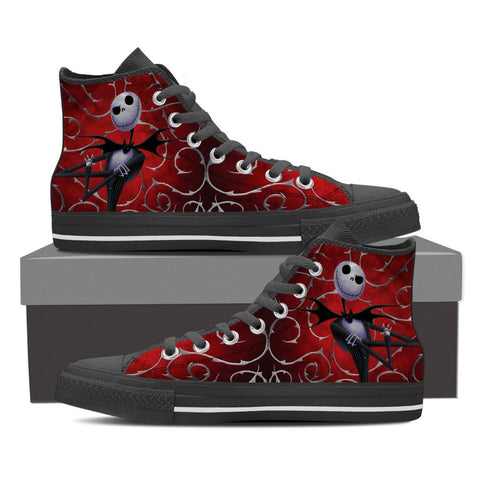 Image of Nightmare Before Christmas Ladies Canvas High Tops Jack Skellington - Love Family & Home