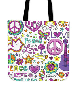 Peace Love & Music Tote Bag - Love Family & Home