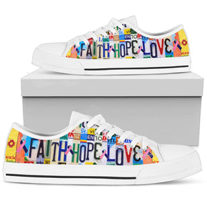 Faith Hope Love Thyroid Cancer Low Top Shoes - Love Family & Home