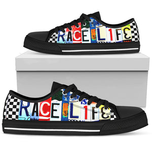 Race Life Black Low Top Shoes - Love Family & Home