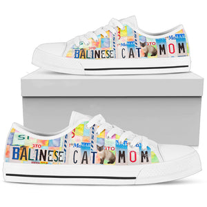 Women's Low Top Canvas Shoes For Balinese Cat Mom