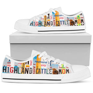 Women's Low Top Canvas Shoes For Highland cattle Mom