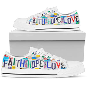 Faith Hope Love Low Top - Love Family & Home