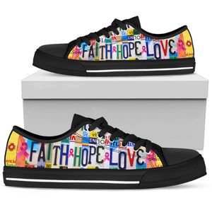 Faith Hope Love Low Top Shoes - Love Family & Home