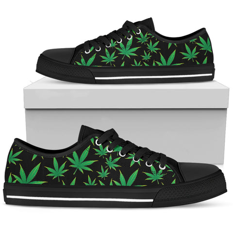Image of Weed Print Ladies Low Cut Canvas Shoes - EXP - Love Family & Home