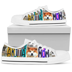 Women's Low Top Canvas Shoes For Akita Mom