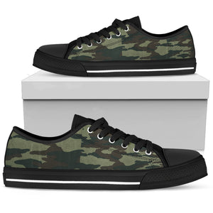 Black and Green Camouflage low tops - Love Family & Home