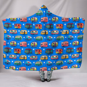 Hooded Blanket - Campers Blue - Love Family & Home