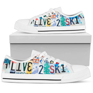 Live To Ski Low Top Shoes - Love Family & Home