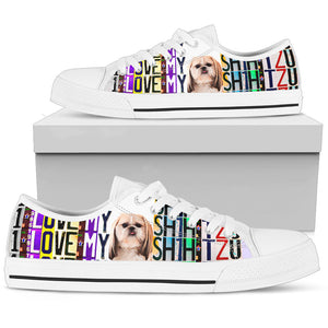 Women's Low Top Canvas Shoes For Shih Tzu Lovers