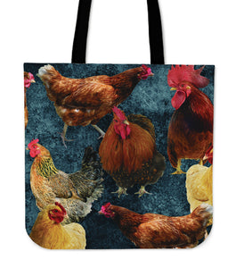 Chicken Print 16" Tote Bag - Love Family & Home