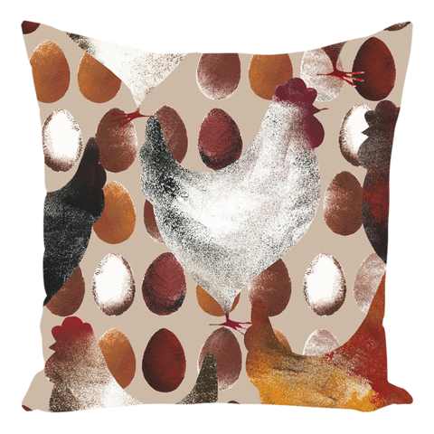 Image of Chicken And Eggs Farm Design Throw Pillow Farm Decor - Love Family & Home
