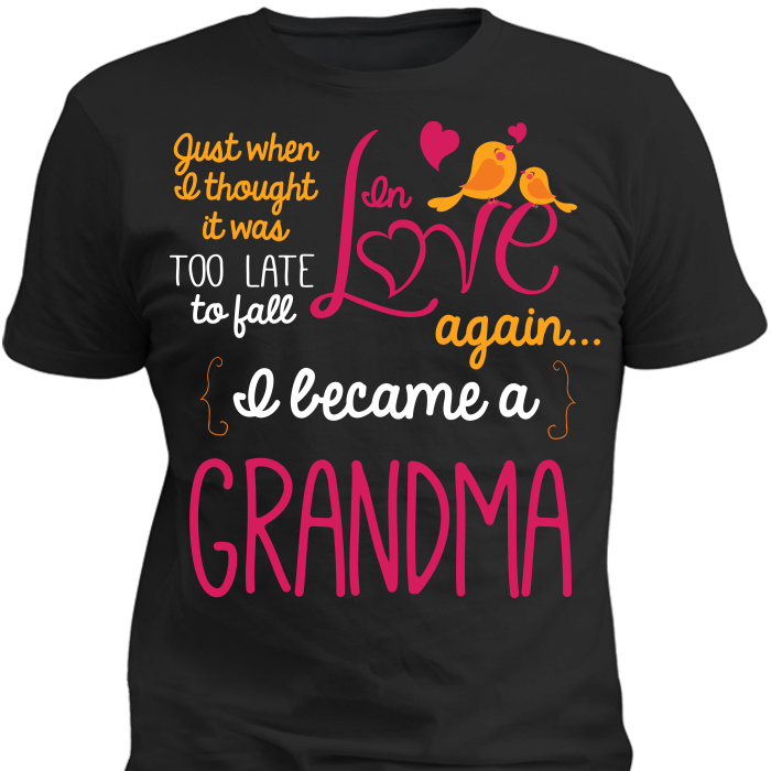 Grandma Fall In Love Again T-Shirt Standard Fit T Black