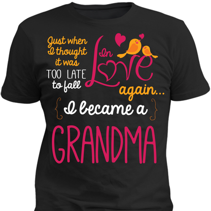 Grandma Fall In Love Again T-Shirt Standard Fit T Black