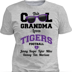 This Cool Grandma Loves Tigers Football & Personlized Names Apparel - Love Family & Home