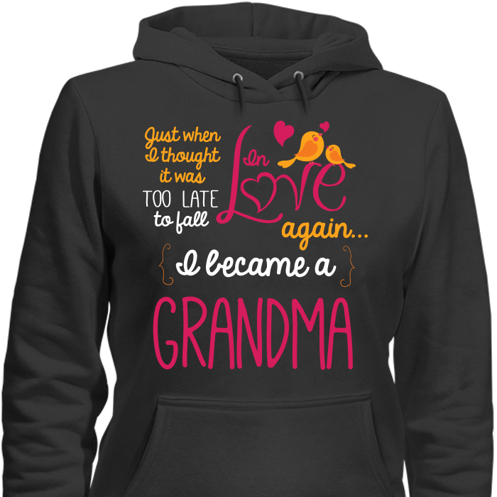 Grandma Fall In Love Again T-Shirt Hoodie Black