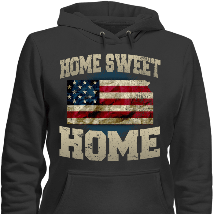 Home Sweet Home Kansas Limited Edition Print T-Shirt & Apparel Hoodie Black