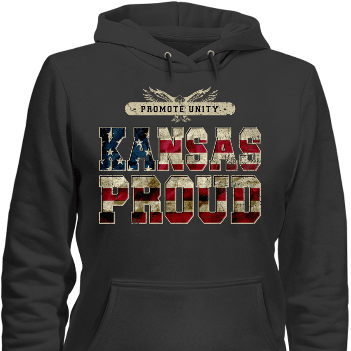 Kansas Proud Promote Unity Limited Edition Print T-Shirt & Apparel Hoodie Black