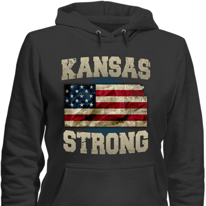 Kansas Strong Limited Edition Print T-Shirt & Apparel Hoodie Black