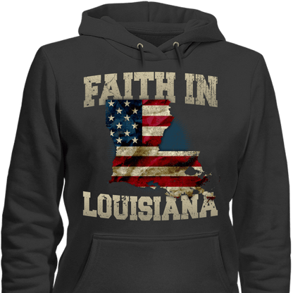 Faith In Louisiana Limited Edition Print T-Shirt & Apparel Hoodie Black