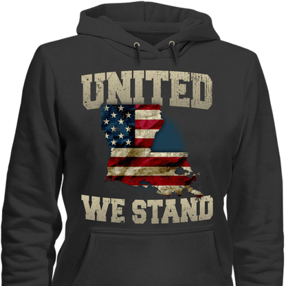 United We Stand Louisiana Limited Edition Print T-Shirt & Apparel Hoodie Black