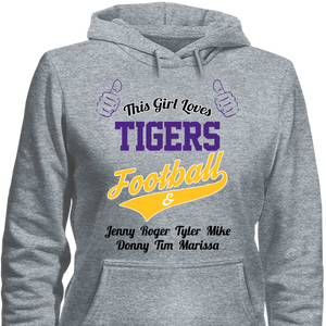 This Girl Loves Tigers Football & Personalized Names Apparel For Mom's - Love Family & Home