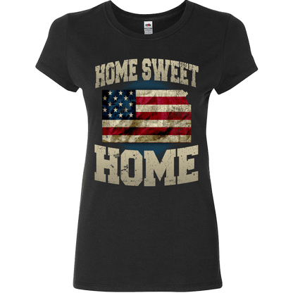 Home Sweet Home Kansas Limited Edition Print T-Shirt & Apparel Ladies Fitted T Black
