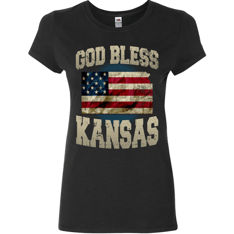 Image of God Bless Kansas T-Shirt & Apparel - Love Family & Home