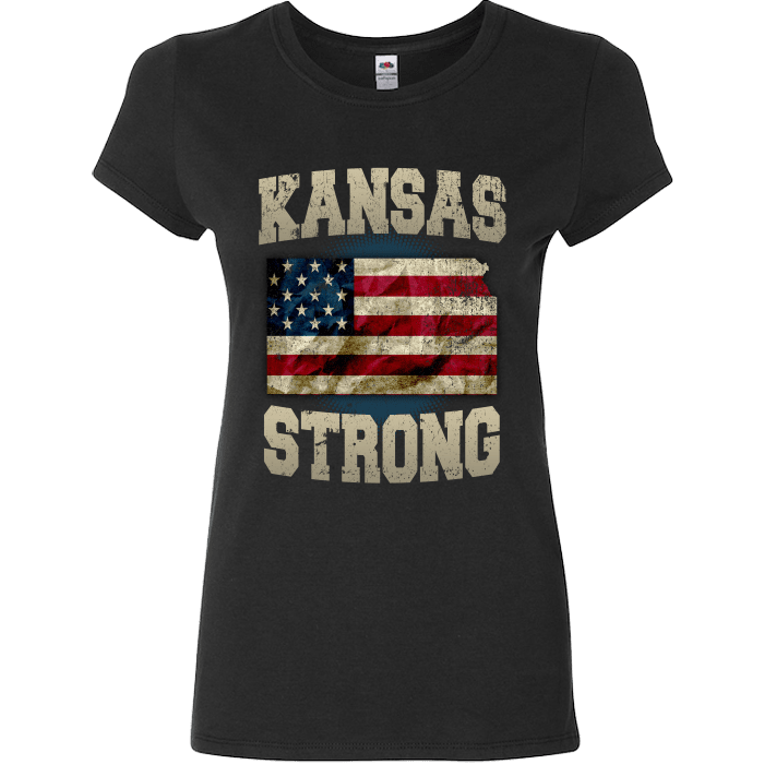 Kansas Strong Limited Edition Print T-Shirt & Apparel Ladies Fitted T Black