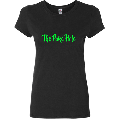 The Puke Hole Original T-Shirt & Apparel Ladies Fitted T Black