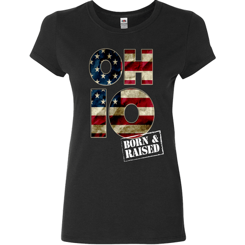 Ohio O-H-I-O Born & Raised T-Shirt & Apparel - Love Family & Home