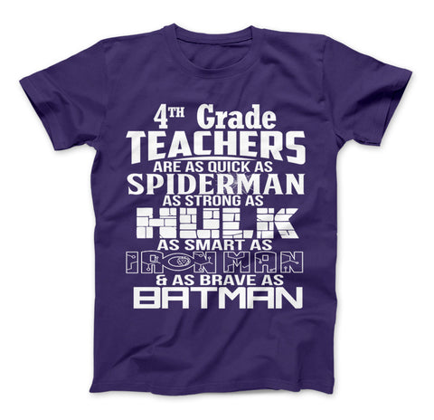 Image of 4th Grade Teachers Superhero Family T-Shirt For Super Fourth Grade Teachers - Love Family & Home